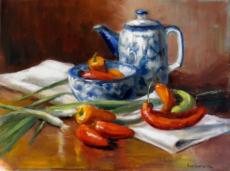 Assorted Peppers by artist Eve Larson